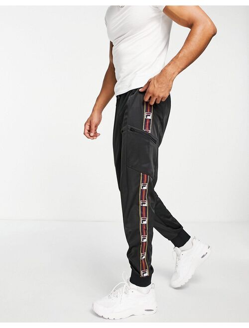 Fila sweatpants with taping in black