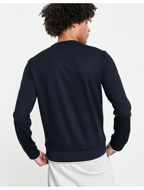 Armani Exchange circle logo crew neck sweat in navy