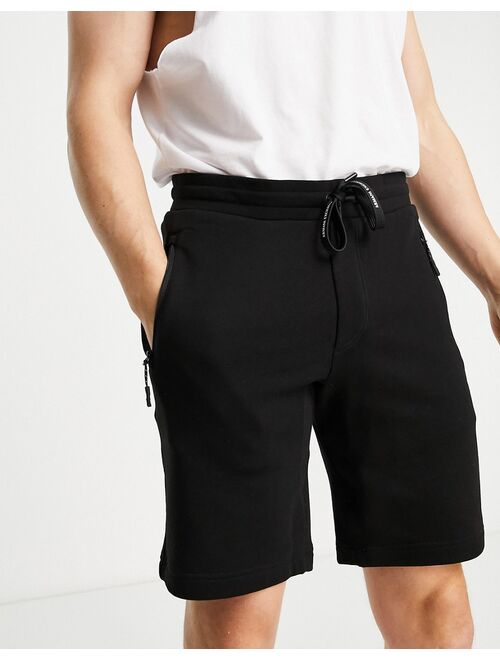 Armani Exchange jersey shorts with back logo in black