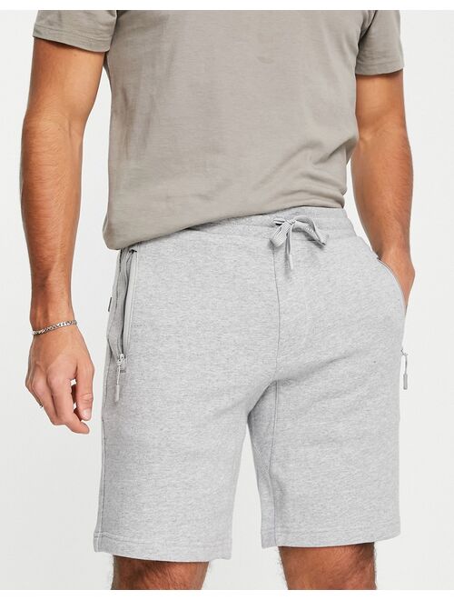 Armani Exchange jersey shorts with back logo in gray