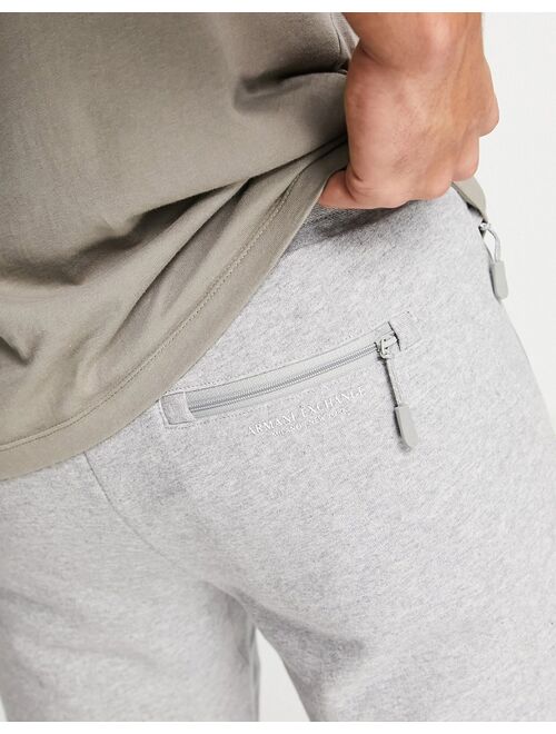 Armani Exchange jersey shorts with back logo in gray