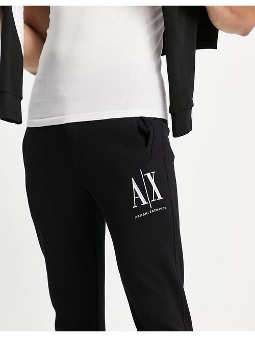 Armani Exchange Icon AX large logo sweat sweatpants in black