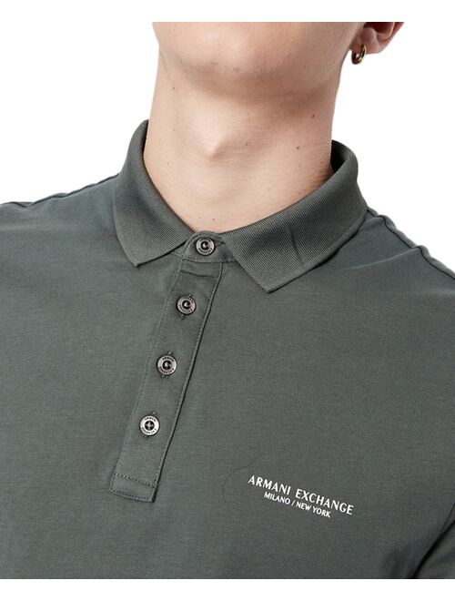 A|X Armani Exchange Men's Milano/New York Regular-Fit Logo-Print Polo Shirt