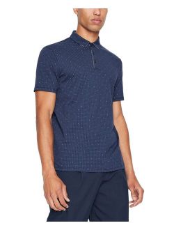 A|X Armani Exchange Men's Regular-Fit Geo-Print Polo Shirt