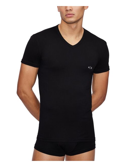 A|X Armani Exchange Men’s Two-Pack Stretch Cotton Fitted V-Neck T-Shirt