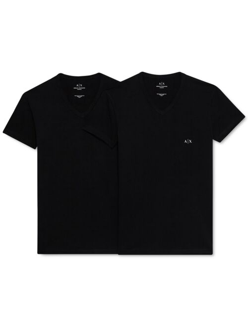 A|X Armani Exchange Men’s Two-Pack Stretch Cotton Fitted V-Neck T-Shirt