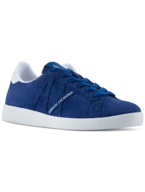 A|X Armani Exchange Men's Suede Side Logo Sneaker