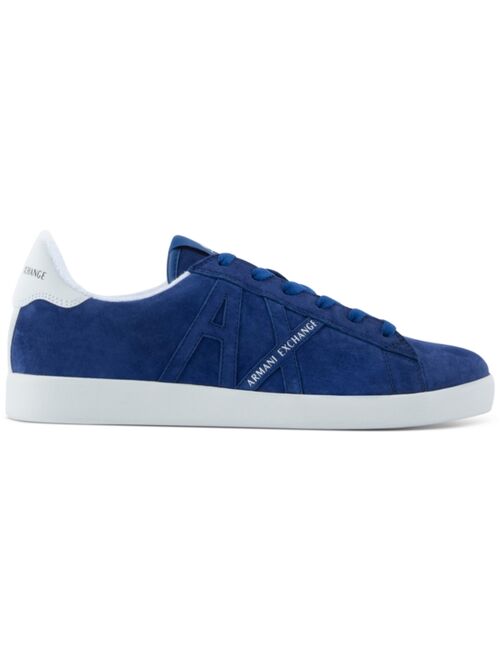 A|X Armani Exchange Men's Suede Side Logo Sneaker