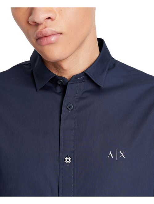 A|X Armani Exchange Men's Slim-Fit Logo Label Short-Sleeve Shirt