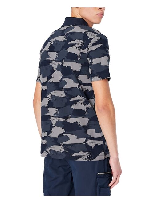 A|X Armani Exchange Men's Stretch Brushstroke Camouflage Polo Shirt