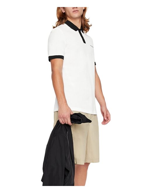 A|X Armani Exchange Men's Colorblock Banding Logo Polo Shirt