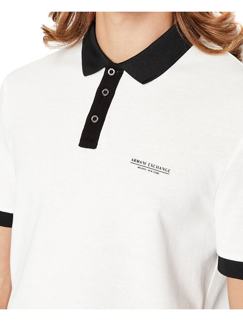 A|X Armani Exchange Men's Colorblock Banding Logo Polo Shirt