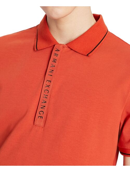 A|X Armani Exchange Men's Tipped Logo Placket Polo Shirt