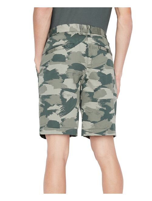 A|X Armani Exchange Men's Stretch Twill Brushstroke Camouflage Bermuda Shorts