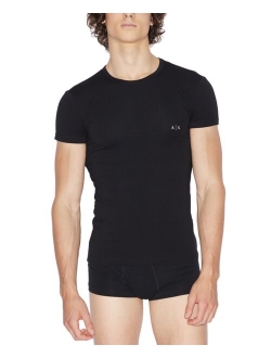 A|X Armani Exchange Mens Two-Pack Stretch Cotton Fitted Crewneck T-Shirt