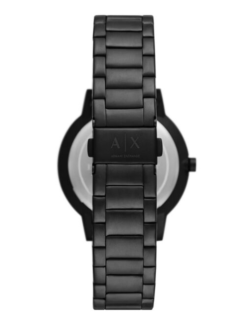 A|X Armani Exchange Men's Cayde Black-Tone Stainless Steel Bracelet Watch 42mm