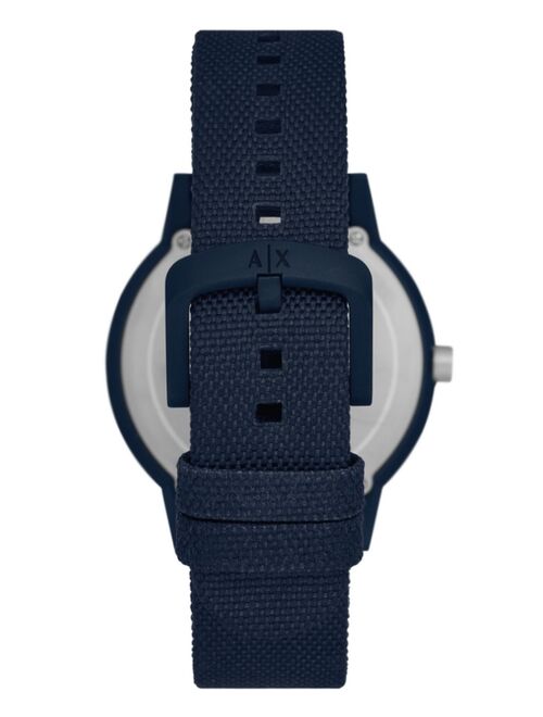 Buy A|X Armani Exchange Men's Solar Powered Blue Nylon Strap Watch 42mm ...