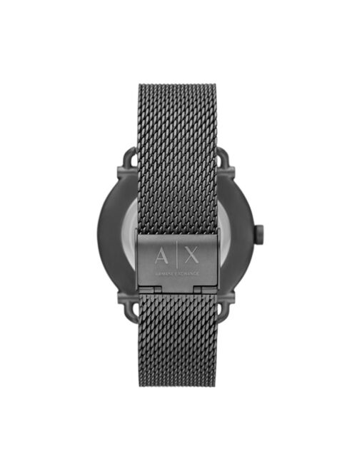 A|X Armani Exchange Men's Three-Hand Gunmetal-Tone Stainless Steel Mesh Watch 44mm