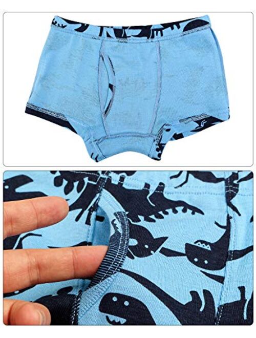 Auranso Toddler Boys Cotton Boxer Briefs Underwear Dinosaur Car 6 Pack 2-11Y