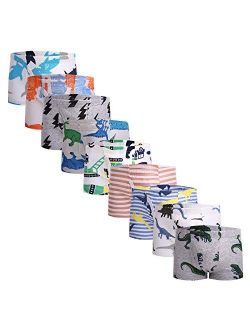 Taxzode Fenhant Little Boys Soft Cotton Briefs Dinosaur Truck Shark Baby Toddler Kids Underwear 6-8-9 Pack