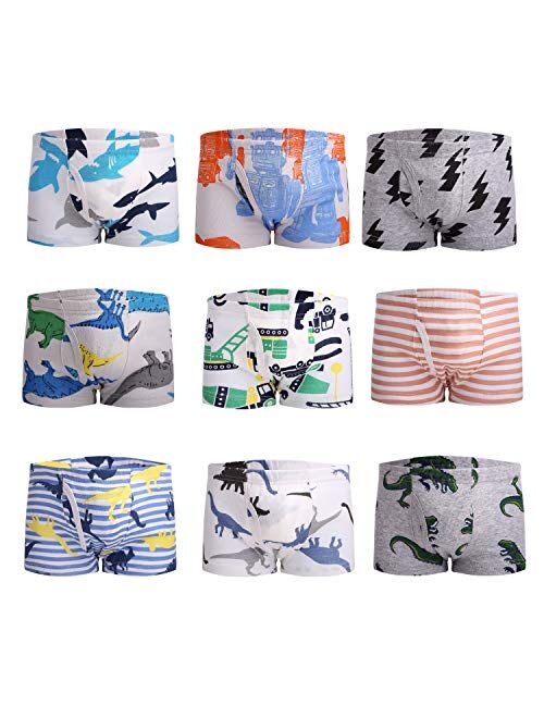 Taxzode Fenhant Little Boys Soft Cotton Briefs Dinosaur Truck Shark Baby Toddler Kids Underwear 6-8-9 Pack