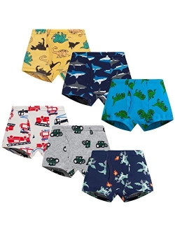 Boboking Little Boys Boxer Briefs Dinosaur Truck Shark Toddler Kids Underwear