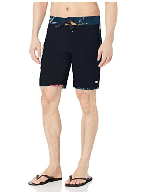 Billabong Men's Standard 73 Line Up Pro Boardshorts, 4-Way Performance Stretch, 19 Inch Outseam