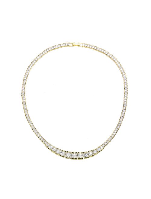 14k Gold Over Sterling Silver Tennis Necklace