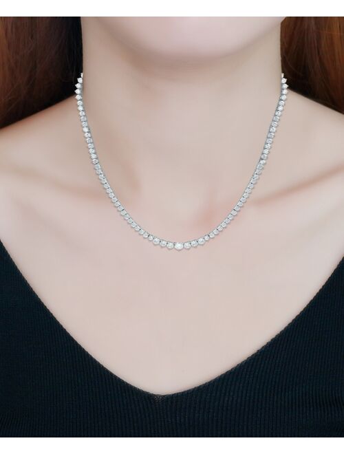 Macy's Cubic Zirconia Graduated Tennis 16" Collar Necklace in Sterling Silver