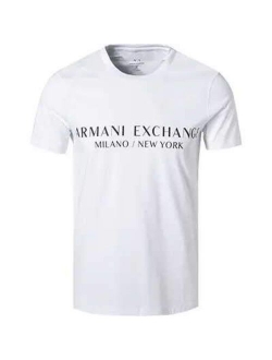 A|X ARMANI EXCHANGE Men's Short Sleeve Milan New York Logo Crew Neck T-Shirt