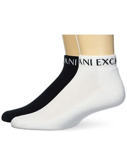 A|X ARMANI EXCHANGE mens Logo Ankle Socks 2-pack