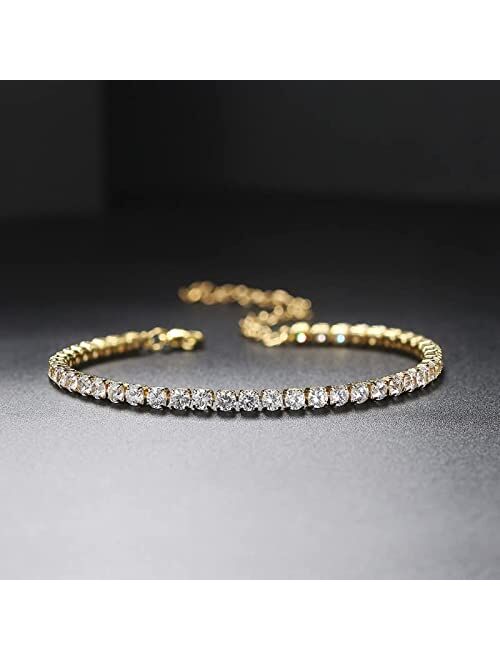 Generic 3mm cz Tennis Chain Anklet Chain Foot Chain iced Out Bling Bohemia Summer Beach Anklets Girl Women Leg chajewelry