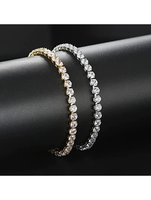 Generic 3mm cz Tennis Chain Anklet Chain Foot Chain iced Out Bling Bohemia Summer Beach Anklets Girl Women Leg chajewelry