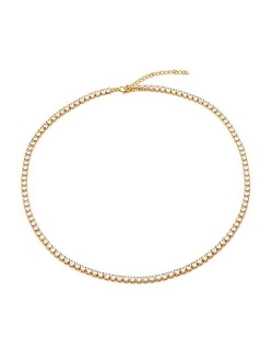 Sunflower Jewellery Tennis Necklace For Women Round Cubic Zirconia