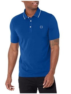 A|X ARMANI EXCHANGE Men's Short Sleeve Jersey Knit Polo Shirt