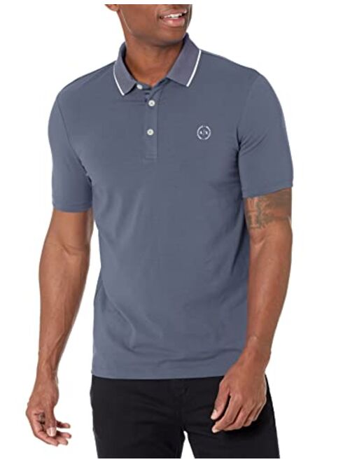 A|X ARMANI EXCHANGE Men's Short Sleeve Jersey Knit Polo Shirt