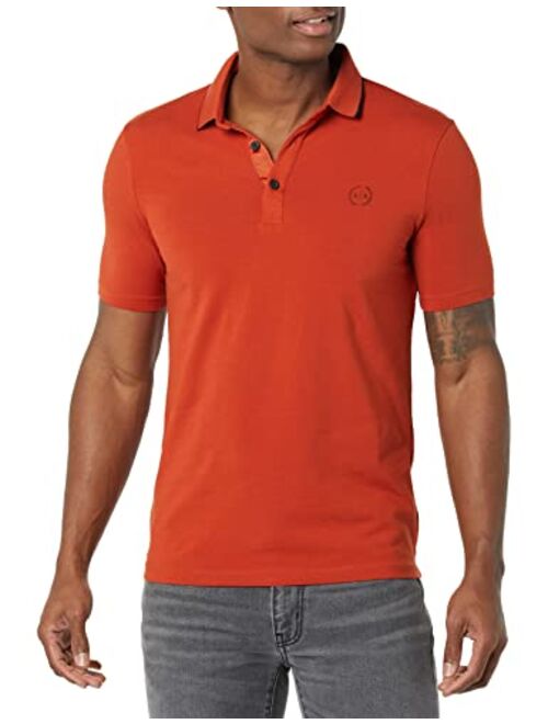 A|X ARMANI EXCHANGE Men's Short Sleeve Jersey Knit Polo Shirt