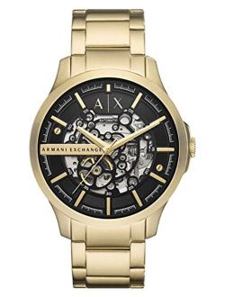 A|X Armani Exchange Armani Exchange Men's Quartz Watch with Stainless Steel Strap, Gold, 22 (Model: AX2419)