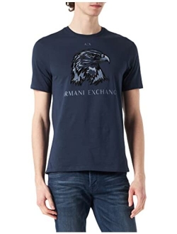 A|X ARMANI EXCHANGE Men's Eagle Embroidered Graphic Logo T-Shirt