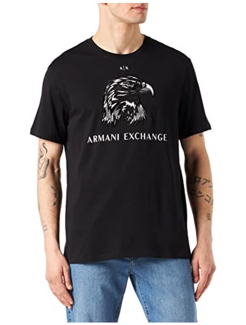 A|X ARMANI EXCHANGE Men's Eagle Embroidered Graphic Logo T-Shirt