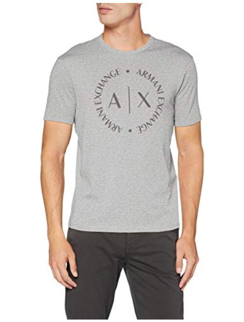 A|X ARMANI EXCHANGE Men's Tonal Classic Circle Logo Short Sleeve Tee