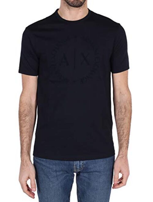 A|X ARMANI EXCHANGE Men's Tonal Classic Circle Logo Short Sleeve Tee