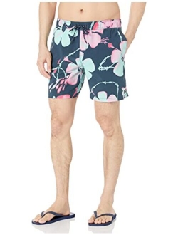 Men's Standard Elastic Waist Stretch Sundays Layback Boardshort Swim Short Trunk, 17 Inch Outseam