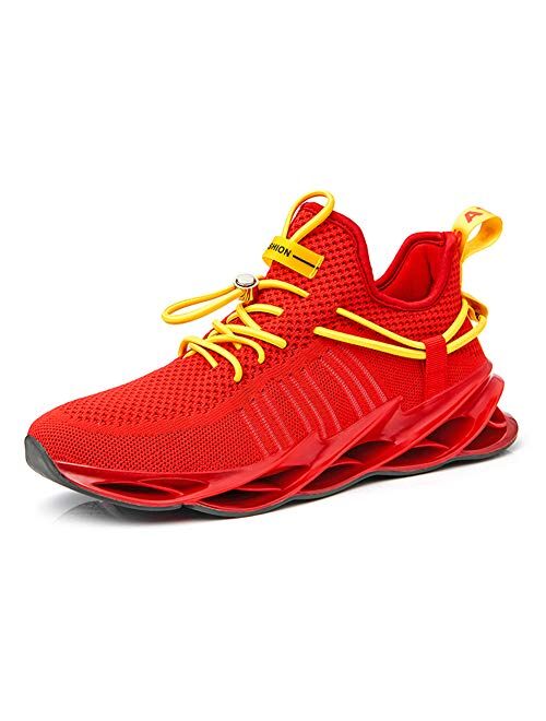 Qzhihe Mens Running Shoes Blade Sneakers Mesh Breathable Lightweight Tennis Walking Gym Shoes for Men