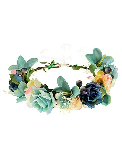 DDazzling Women Girls Rose Flower Crown Maternity Photo Prop Bridal Bridesmaid Floral Headpiece