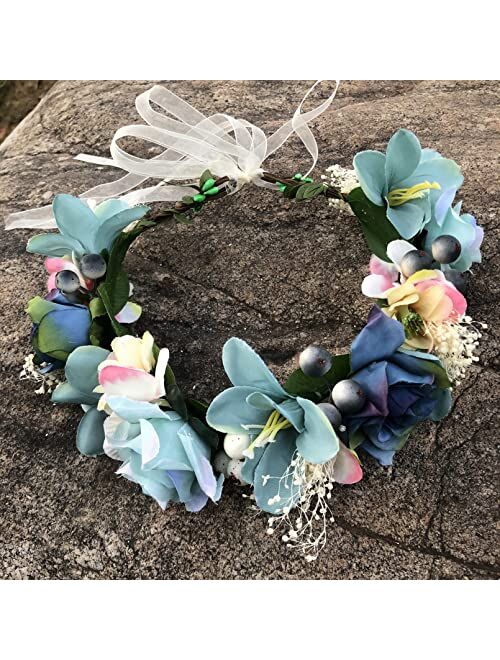 DDazzling Women Girls Rose Flower Crown Maternity Photo Prop Bridal Bridesmaid Floral Headpiece