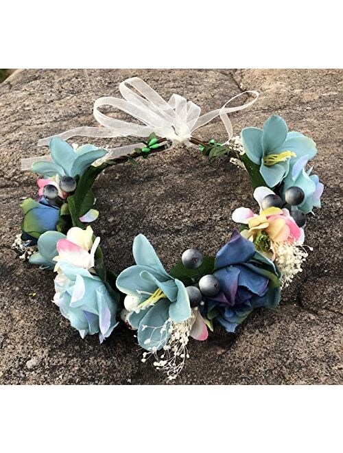 DDazzling Women Girls Rose Flower Crown Maternity Photo Prop Bridal Bridesmaid Floral Headpiece