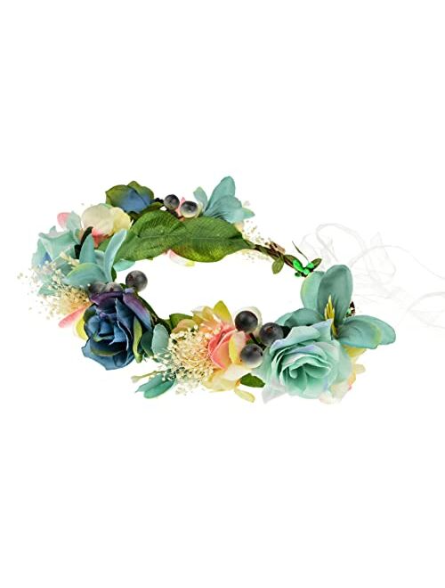 DDazzling Women Girls Rose Flower Crown Maternity Photo Prop Bridal Bridesmaid Floral Headpiece