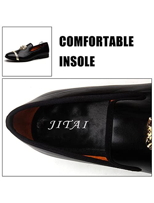 JITAI Men Loafers Slip-On Shoes for Men Fashion Loafers Party Shoes