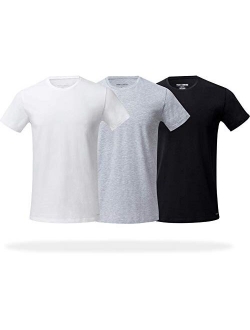 Men's Slim Fit Crew Neck T-Shirts, 3 Pack Super Soft Tees, AMZ Exclusive